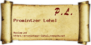 Promintzer Lehel névjegykártya